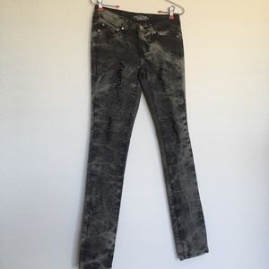 Do Denim black distressed skinny jeans